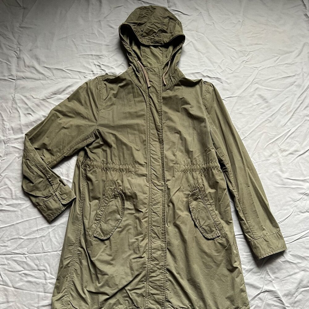 Uniqlo Olive Hooded Trench Coat